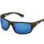 MUSTAD HP POLARIZED SUNGLASSES - BLACK FRAME, SMOKE LENS WITH BLUE REVO