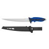 MUSTAD 9" 4116 STAINLESS STEEL STIFF FILLET KNIFE - POLISHED BLADE FINISH BLUE