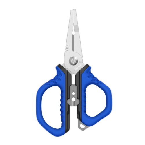 MUSTAD 5.5", MINI TOOL SCISSORS, 420 STAINLESS STEEL, FINE POLISHED BLUE