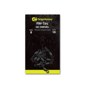   RIDGEMONKEY RM-TEC QUICK CHANGE SWIVEL SIZE8 GYORSKAPCSOS FORGÓ 10DB