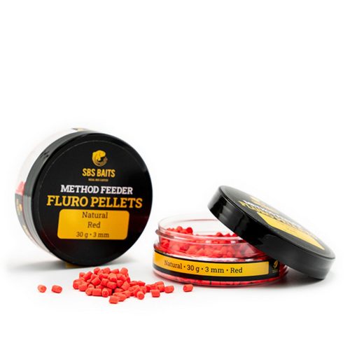 SBS METHOD FEEDER FLURO PELLETS RED 3 MM 30G